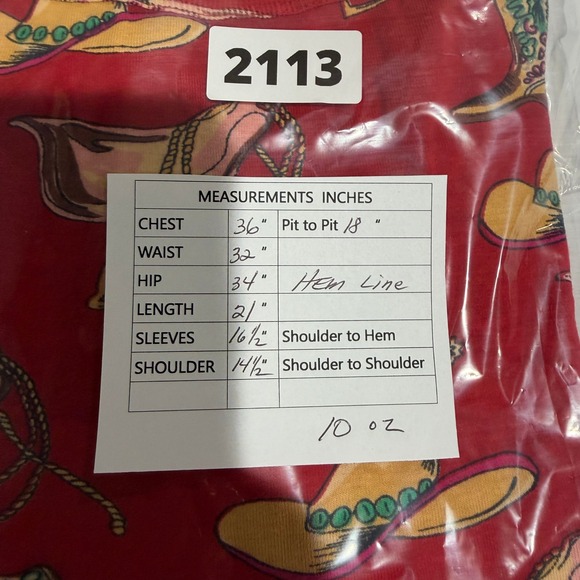 VTG Take Two Womens Red Western Sequin Cowboy Boot Hat Top Cotton Knit SZ M - Picture 11 of 11